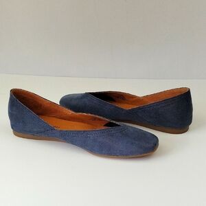 Lucky Brand Alba Leather Flats Dusty Blue Size 7.5